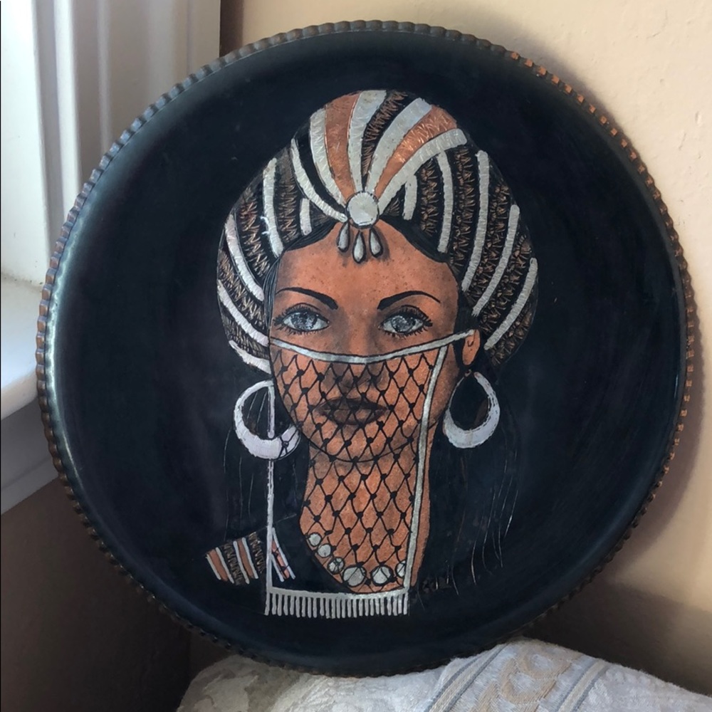 Egyptian vintage art. Engraved painting on copper